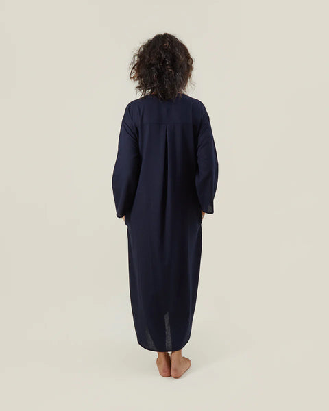 CHALK MAYA DRESS | NAVY