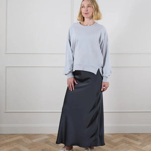 CHALK MAEVE SKIRT | GUN METAL